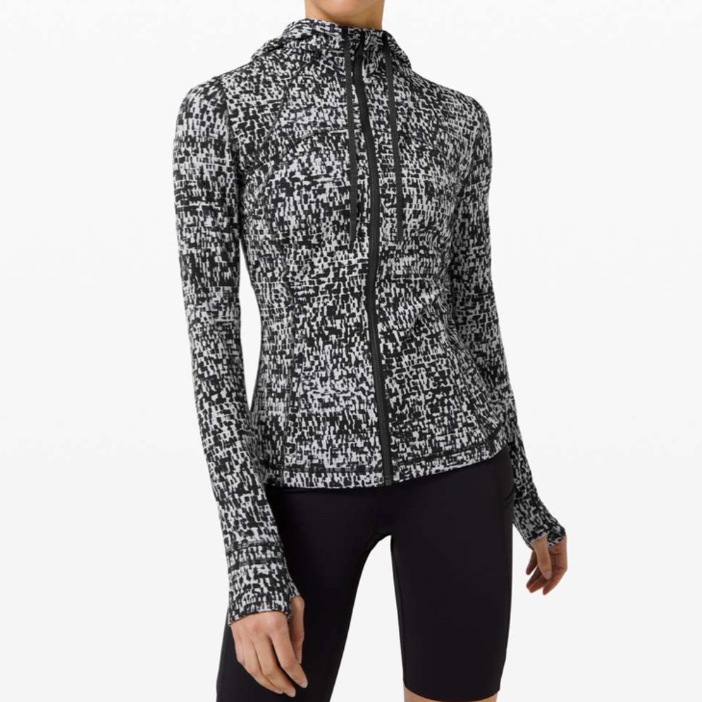 6 / NWOT LuluLemon Hooded Define Jacket *Nulu Urban Block Ice Grey Black